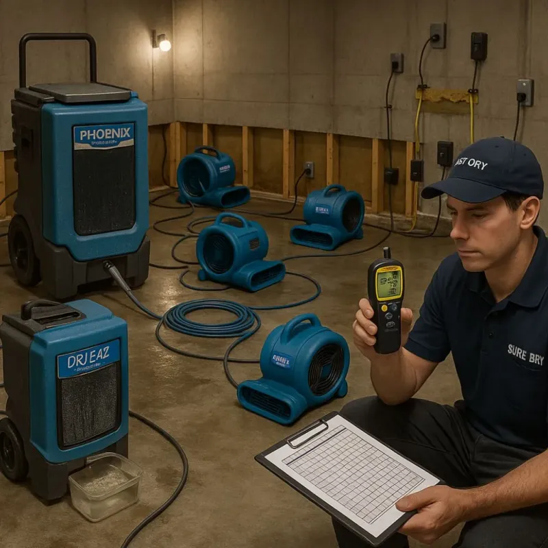 Structural Drying and Dehumidification process in Edinburgh, IN
